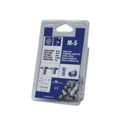 Gevindnitte alu m5 l:12,2 mm 0,5-3 mm 65 stk