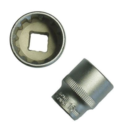 Top kort 3/8" x 21mm. Splinelock