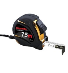 Båndmål 7,5Mx25 mm med autolås og sort hage