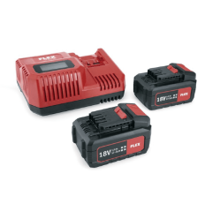 Akku batteri 2 x 18,0 V - 5,0 Ah batteri + lader. Sæt