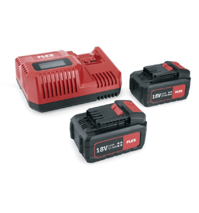 Akku batteri 2 x 18,0 V - 5,0 Ah batteri + lader. Sæt