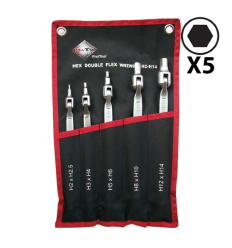 Dobbelt lednøglesæt 6kt. 2-14mm. 5 dele