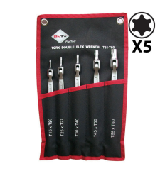Dobbelt lednøglesæt Torx 15-60. 5 dele