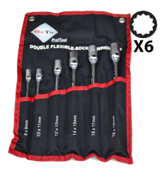 Dobbelt lednøglesæt 8-19mm. 6 dele