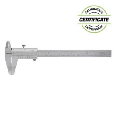 Skydelære med låseskrue 0-150 x 0,05 mm med kæbelængde 40 mm (Inkl. Certifikat)