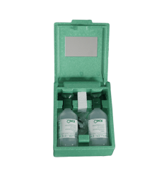 Plum øjenskylleflaske Steril NaCl opløsning 2 x 500 ml flaske inkl. spejl